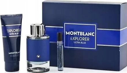 Actual product image Montblanc Explorer Ultra Blue Set - 100ml Eau De Parfum, 75ml Travel Spray, 100ml Shower Gel (Perfume set)