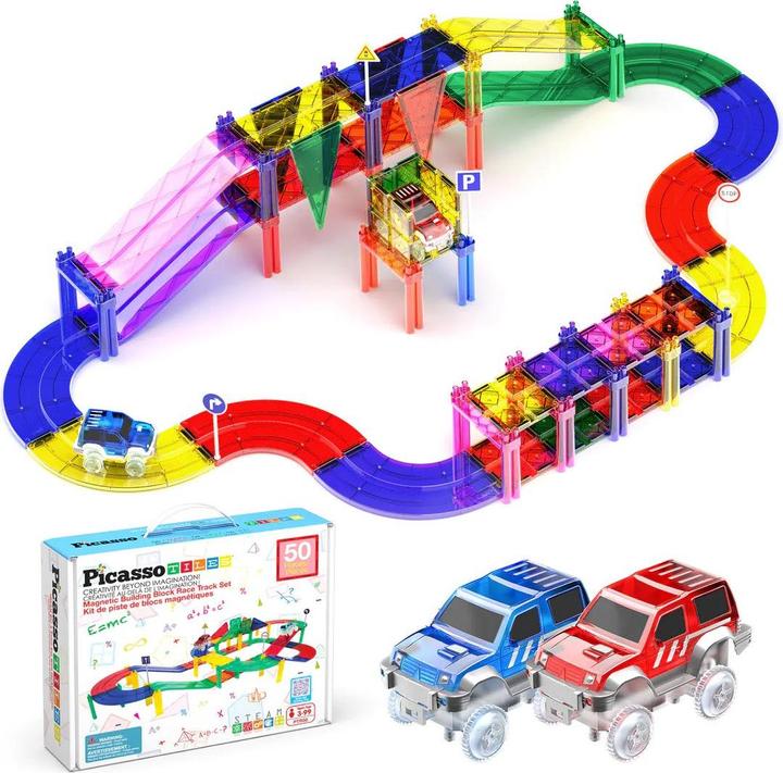 Actual product image PicassoTiles Race Car Track Set