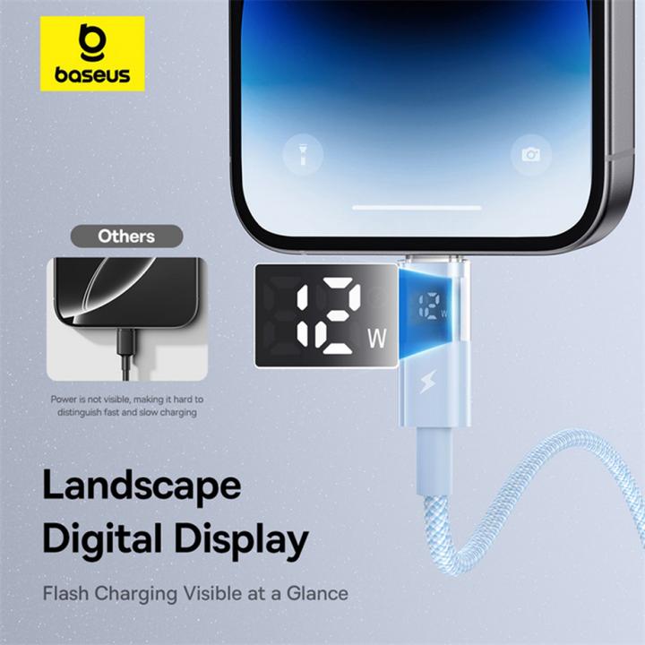 Image du produit Baseus USB-A to Lightning Kable Display 2, 12W, 2.4A, 2m, Blue (2 m, 12 W)