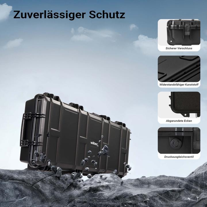 Actual product image Wiltec Waffenkoffer 97,8x42x17,3cm Langwaffenkoffer Gewehrkoffer Koffer Gewehr