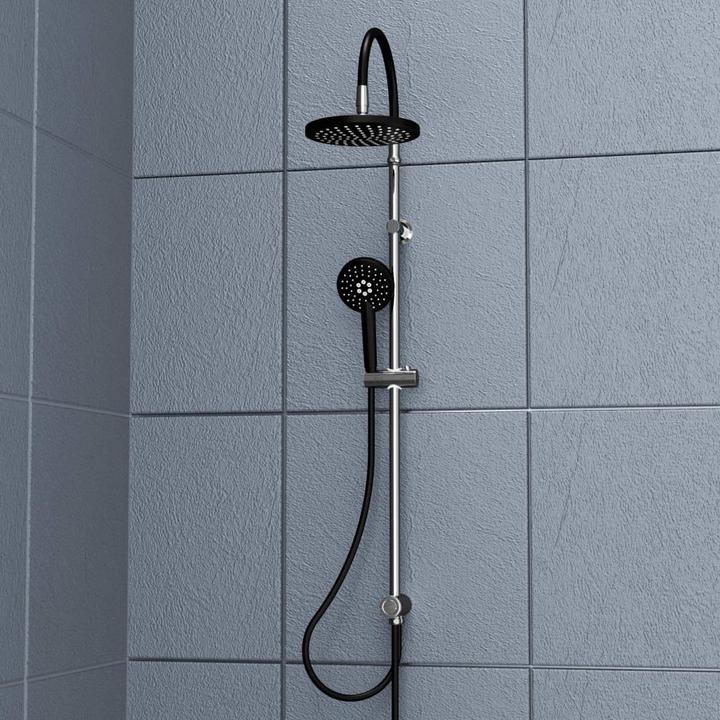 Image du produit Schütte Douche à effet pluie salle de bain MATAO RAIN ensemble de douche de tête chrome noir mat système de