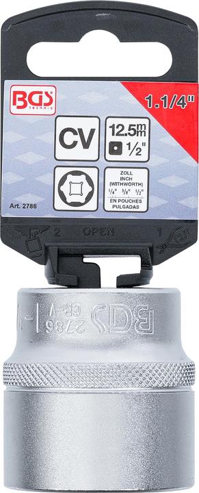 Actual product image BGS Socket, Hexagon 12.5 mm (1/2") Drive 1.1/4" (1 1/4")