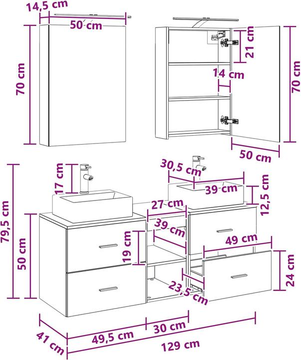 Produktbild vidaXL Badezimmer Set