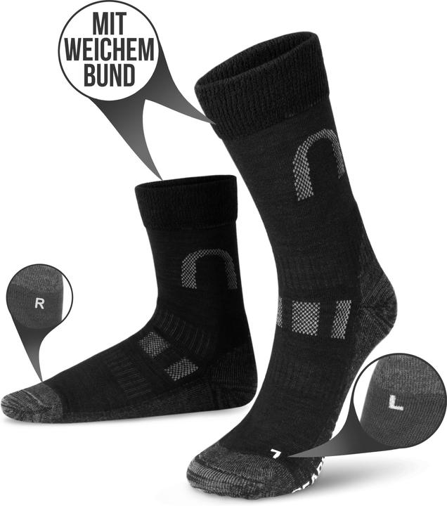 Produktbild Normani 2 Paar Merinowollsocken Wander- und Trekkingsocken Melton (47 - 50)
