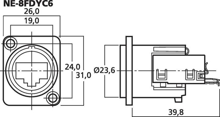 Image du produit Neutrik Embase femelle EtherCon® CAT6