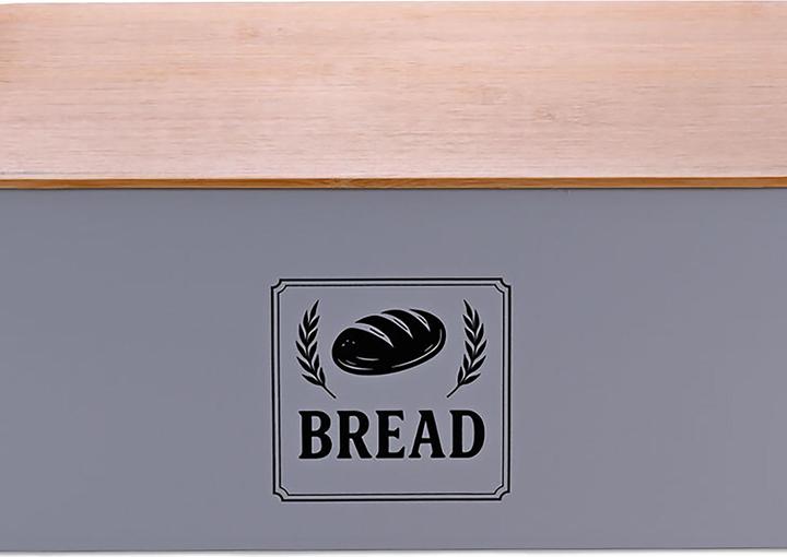Actual product image Relaxdays Brotkasten mit Bambusdeckel Retro-Design