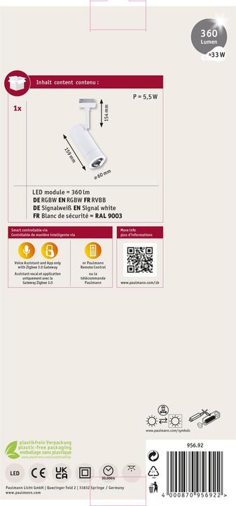 Produktbild Paulmann URail Spot Tarie Zigbee (360 lm)