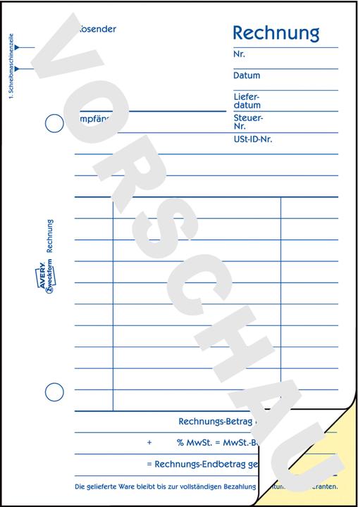Actual product image Avery Invoice (40 x)