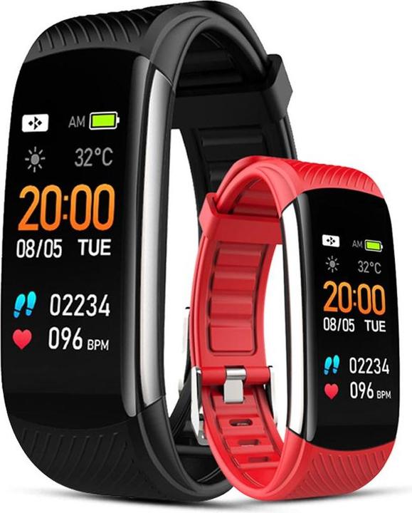 Produktbild Giewont Intelligentes Armband GW200-1, schwarze Farbe, zusätzlich rotes Armband (39.90 mm, 3G)