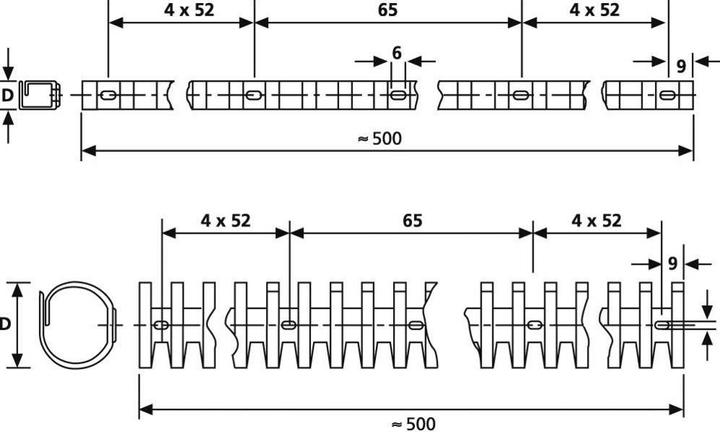 Produktbild HellermannTyton Flex. Kabelhalterung Heladuct Flex40SK (Kabeldurchlass, 50 cm)
