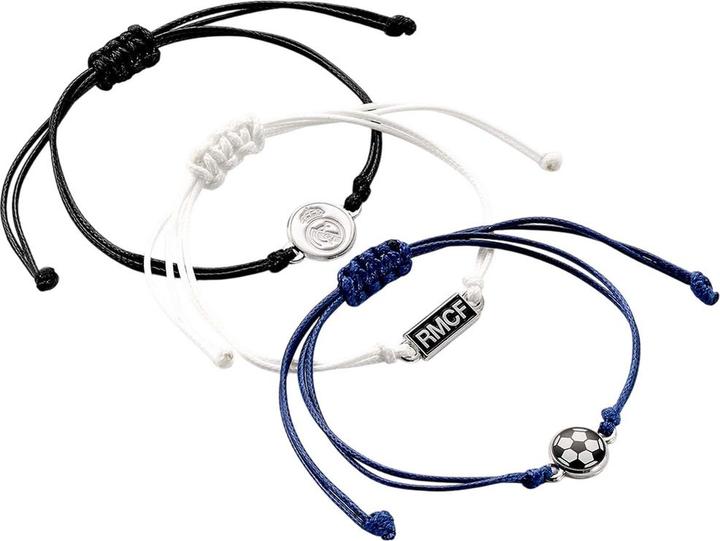 Actual product image Real Madrid CF Friendship Bracelet Set (Pack of 3) (14 cm, 100% synthetic material)
