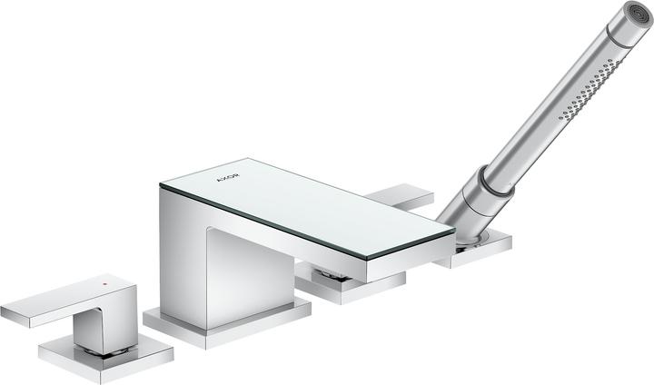 hansgrohe AXOR MYEDITION 4-hole bath rim mixer with plate chrome/mirror glass