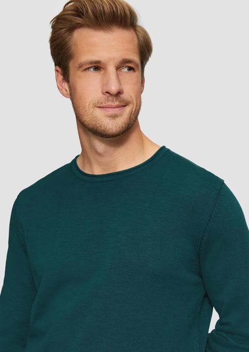 Image du produit S.Oliver Strickpullover Strickpullover mit Flammgarnstruktur und Rollsaum-Details (S)