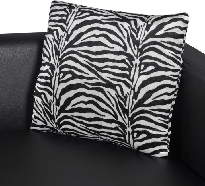 Produktbild vidaXL Sofa 3-Sitzer Kunstleder Schwarz (3-Sitzer)