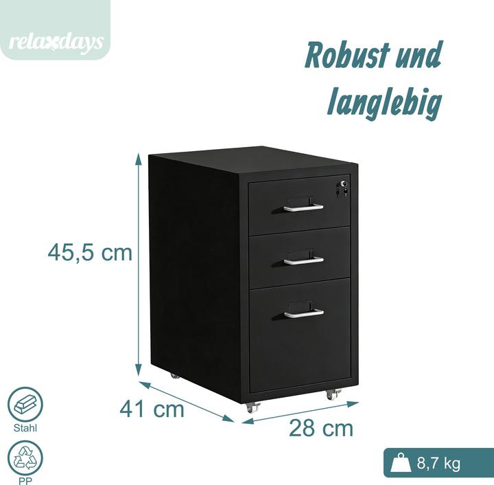 Produktbild Relaxdays Rollcontainer (28 x 41 x 45.50 cm)