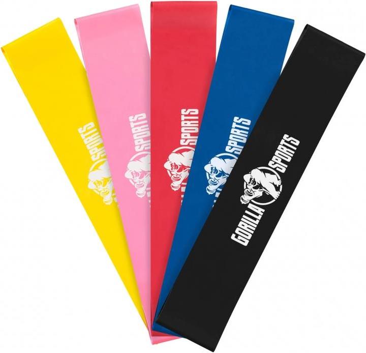 Produktbild Gorilla Sports Resistance Band Set (0.50 m, Stark, Extra Stark, Mittel, Extra Leicht, Leicht)