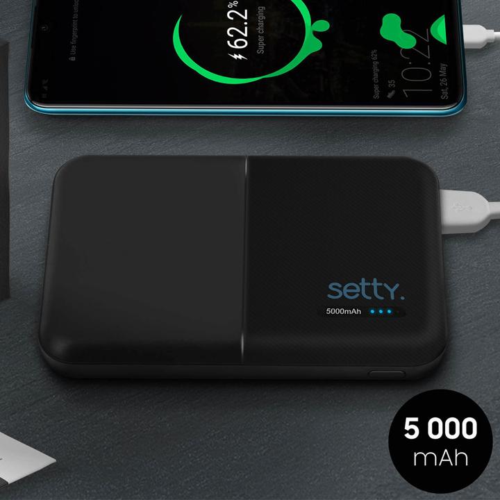 Produktbild Setty 5000mAh Powerbank mit 2x 1A USB Anschlüssen (5000 mAh)