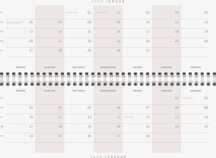 Immagine prodotto Ridoide rido idé Tisch-Querkalender Design Line 2026 Cloudy 297 x 105 mm (297 x 105 mm)