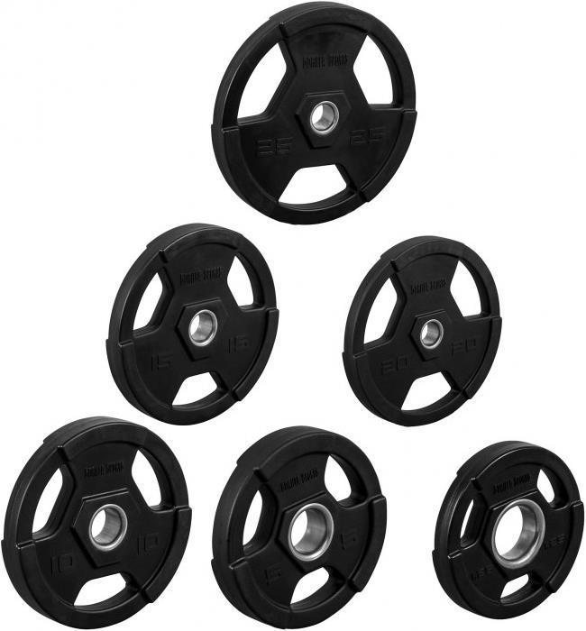 Immagine prodotto Gorilla Sports Set di piastre per pesi completo (4 x 1,25 kg, 4 x 2,5 kg, 6 x 5 kg, 4 x 10 kg, 2 x 25 kg, 4 x 15 kg, 4 x 20 kg)