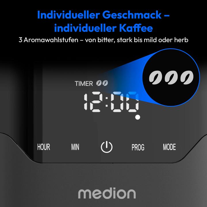 Produktbild Medion MD18458sm Kaffeemaschine mit Thermoskanne schwarz