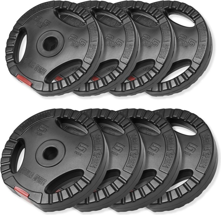 Actual product image Gorilla Sports Weight plate set (4 x 2.5 kg, 4 x 5 kg)