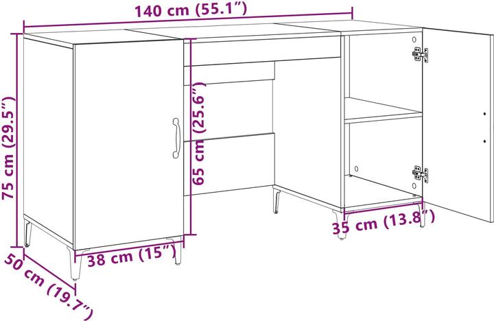 Immagine prodotto vidaXL Büroschreibtisch (50 x 50 x 75 cm)
