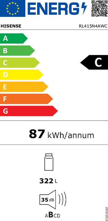 Energy Label Hisense Full-space cooling unit (322 l)