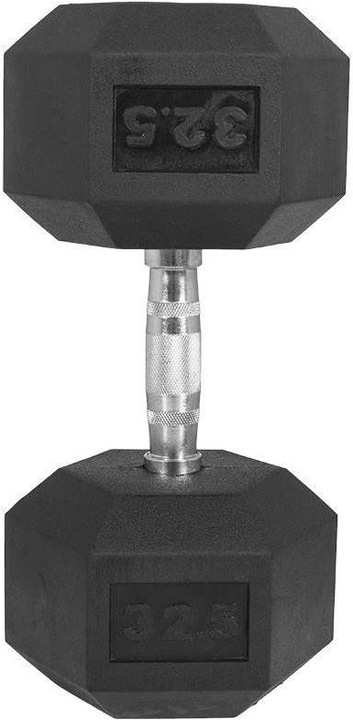 Actual product image Gorilla Sports Hexagon Rubber Studio Dumbbell (1 x 32.5 kg)