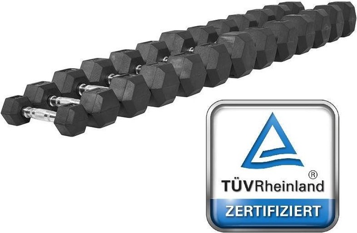Actual product image Gorilla Sports Hexagon Rubber Studio Dumbbell (1 x 35 kg)
