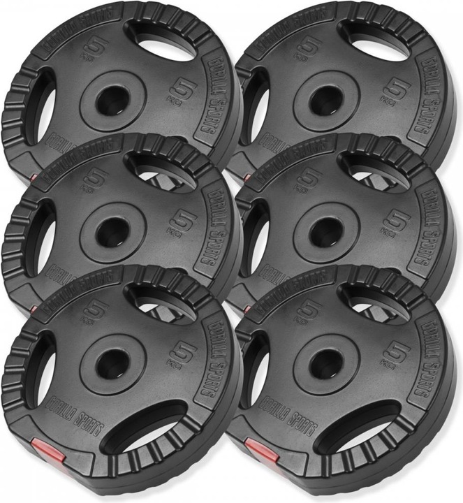 Actual product image Gorilla Sports weight plates (6 x 5 kg)