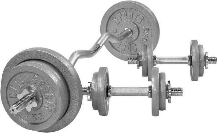 Immagine prodotto Gorilla Sports Set di manubri per curl (1 x 1,25 kg, 2 x 2,5 kg, 4 x 10 kg)