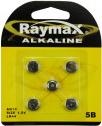 Produktbild Raymax Button Zellbatterie 1,5V AG13/LR44 5 Stück (5 Stk., 13, 4LR44, LR44)