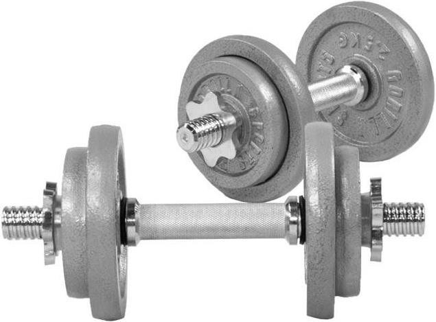 Produktbild Gorilla Sports Langhantelset (2 x 5 kg, 6 x 2.5 kg, 2 x 15 kg, 6 x 1.25 kg, 2 x 10 kg)