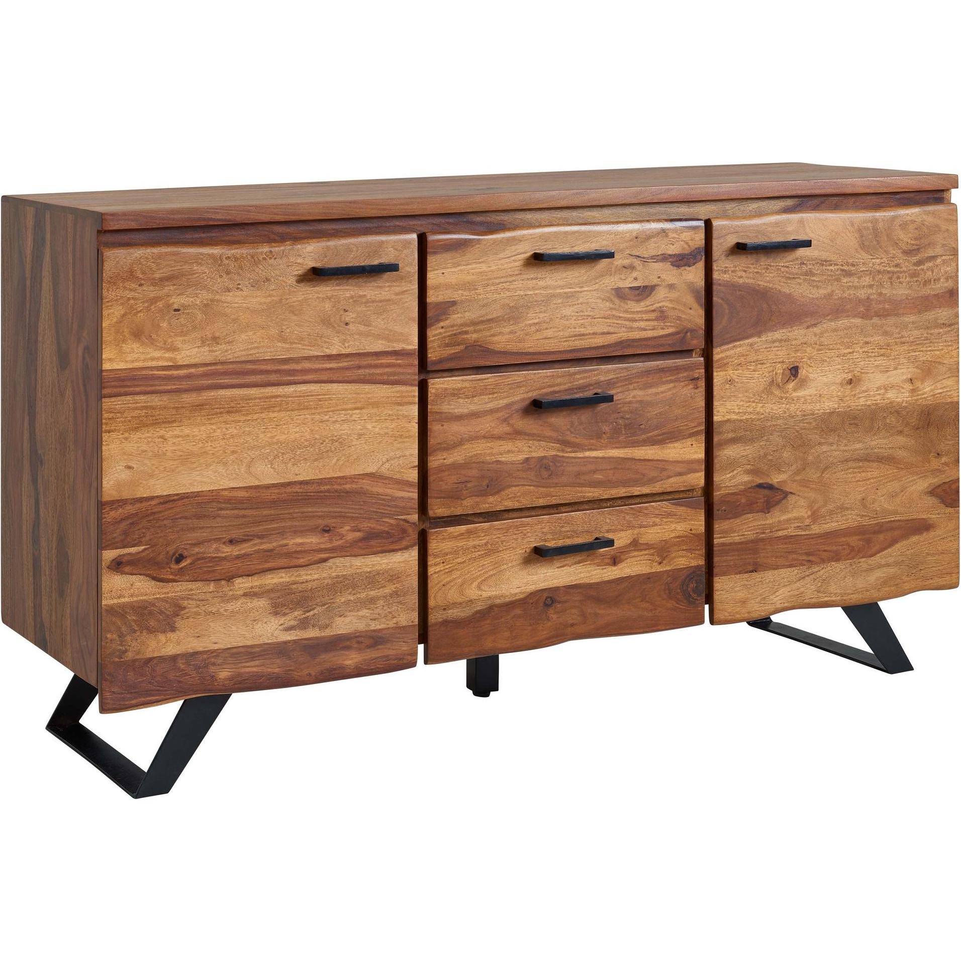 FineBuy, Kommode + Sideboard, Sideboard Sheesham Braun