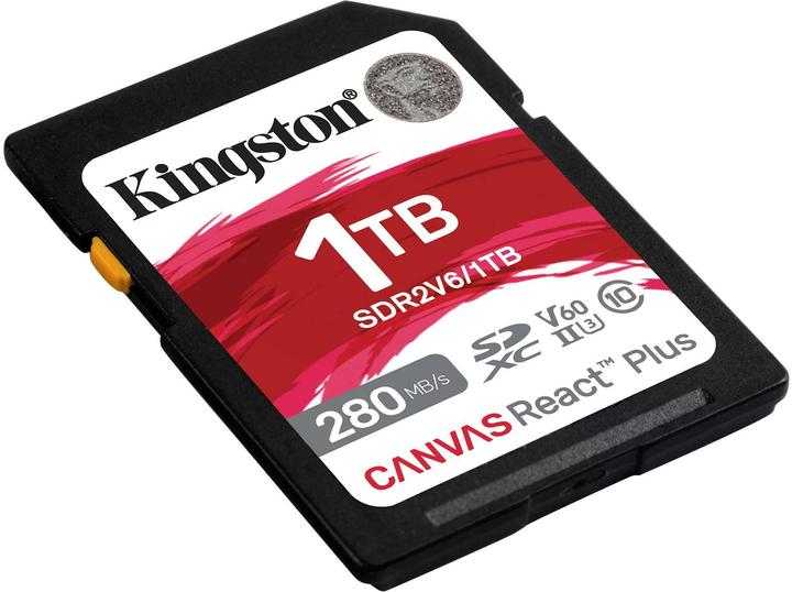 Actual product image Kingston Canvas React Plus V60 (1000 GB, SDXC, U3, UHS-II)