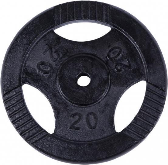 Image du produit Gorilla Sports Disque d'haltères en fonte Gripper noir 0,5-20 KG (1 x 20 kg)