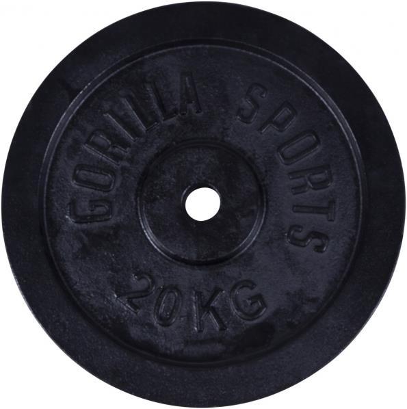 Actual product image Gorilla Sports Cast Iron Weight Plate Black 1,25-15 KG (1 x 20 kg)