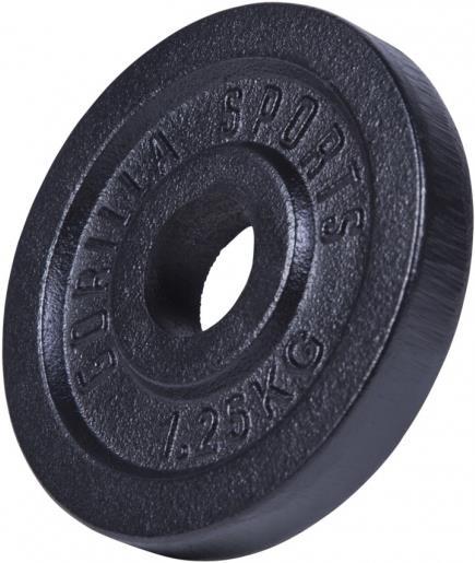 Actual product image Gorilla Sports Cast Iron Weight Plate Black 1,25-15 KG (1 x 1.25 kg)