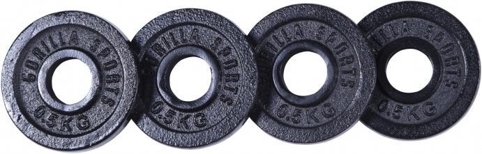 Actual product image Gorilla Sports Cast Iron Weight Plate Black 1,25-15 KG