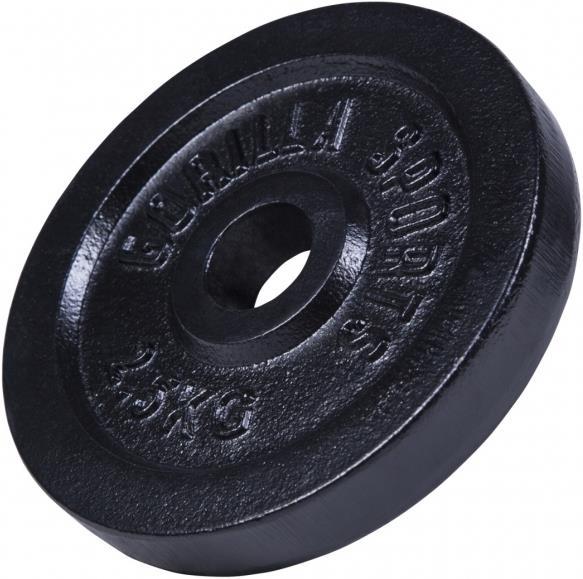 Image du produit Gorilla Sports Disque d'haltères en fonte noire 1,25-15 KG (1 x 2,5 kg)