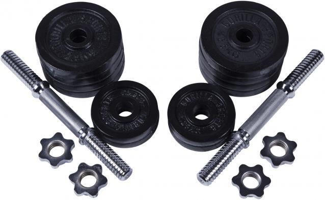 Produktbild Gorilla Sports Kurzhantelset (8 x 2.5 kg, 4 x 1.25 kg)