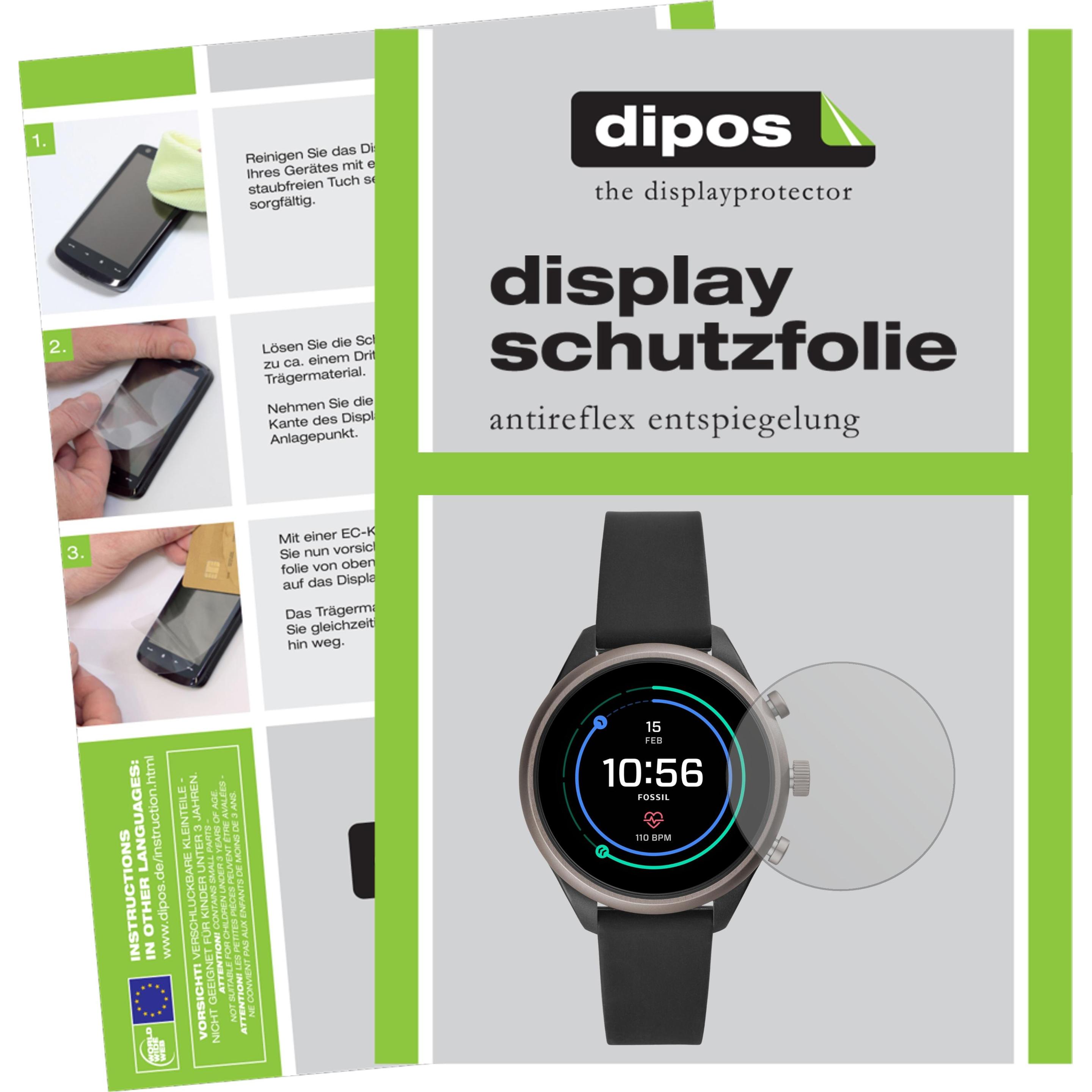 Dipos Displayschutzfolie Antireflex, Smartwatch Schutzfolie, Transparent