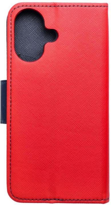 Actual product image OEM Book case FANCY Book case for IPHONE 16 red / navy (Apple iPhone 16)