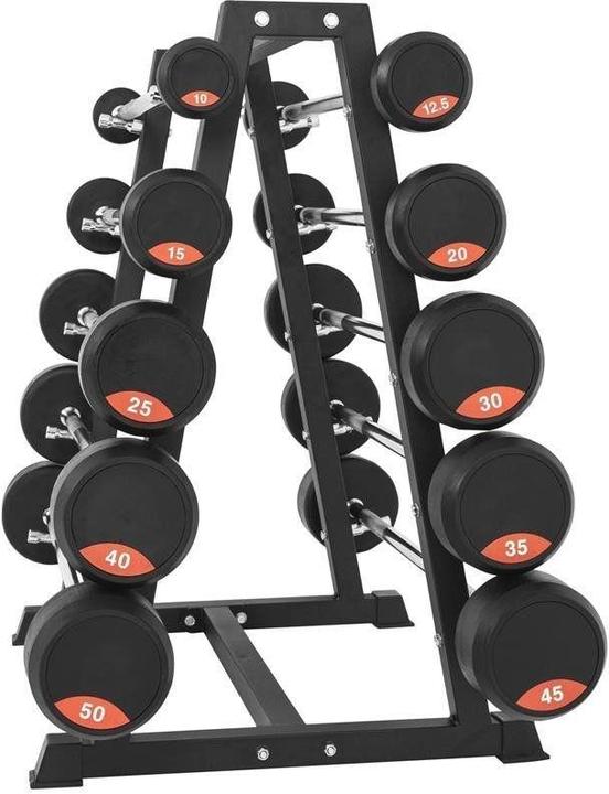 Actual product image Gorilla Sports Professional compact barbell set with rack (1 x 40 kg, 1 x 10 kg, 1 x 20 kg, 1 x 50 kg, 1 x 45 kg, 1 x 35 kg, 1 x 15 kg, 1 x 25 kg, 1 x 30 kg, 1 x 12.5 kg)