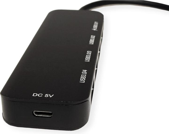 Actual product image Value USB 3.2 Gen 1 Hub, 4x, Type C Connector Cable (USB-C, 4 ports)