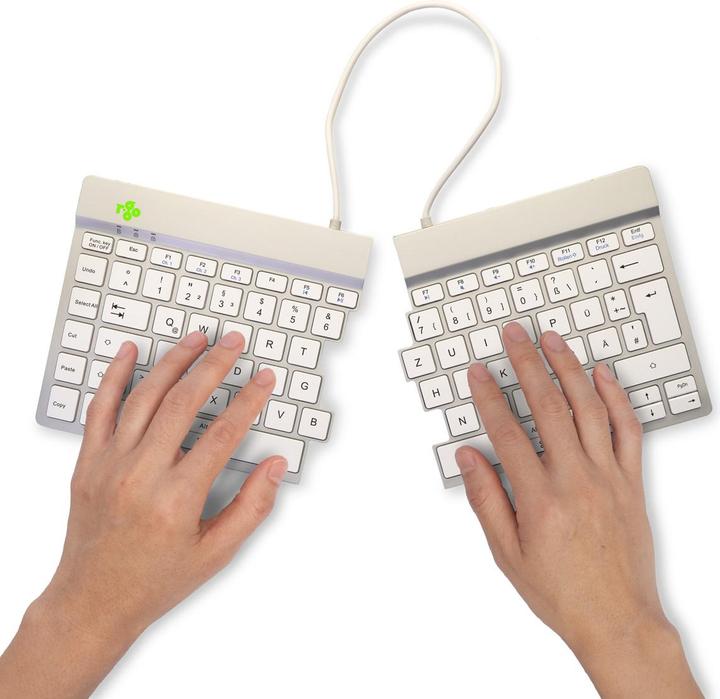 Image du produit R-Go Tools Clavier R-Go Split Break DE-Layout Bluetooth blanc (DE, Sans fil)