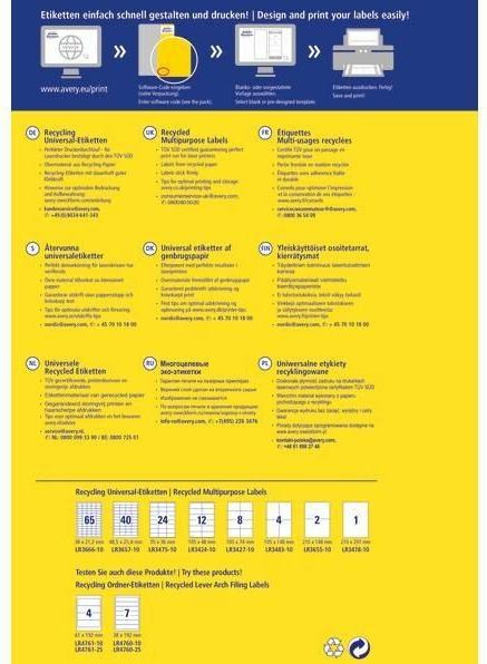 Immagine prodotto Avery Etichette universali 105 x 48 mm, 10 Blatt