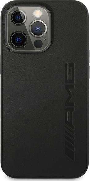 Productafbeelding Mercedes AMG AMHCP14LDOLBK iPhone 14 Pro 6.1" czarny/zwart hardcase Leder Hot Stamped (Apple iPhone 14 Pro)