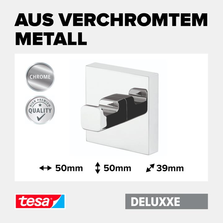 Produktbild tesa DELUXXE Handtuchhaken inkl. Klebelösung ohne Bohren