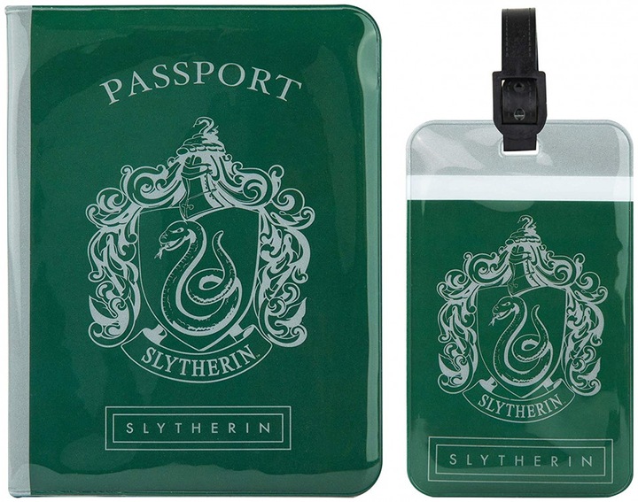 Actual product image Cinereplicas Set of Passport cover and Tag - Slytherin - Harry Potter CR2512 (Additional padding)